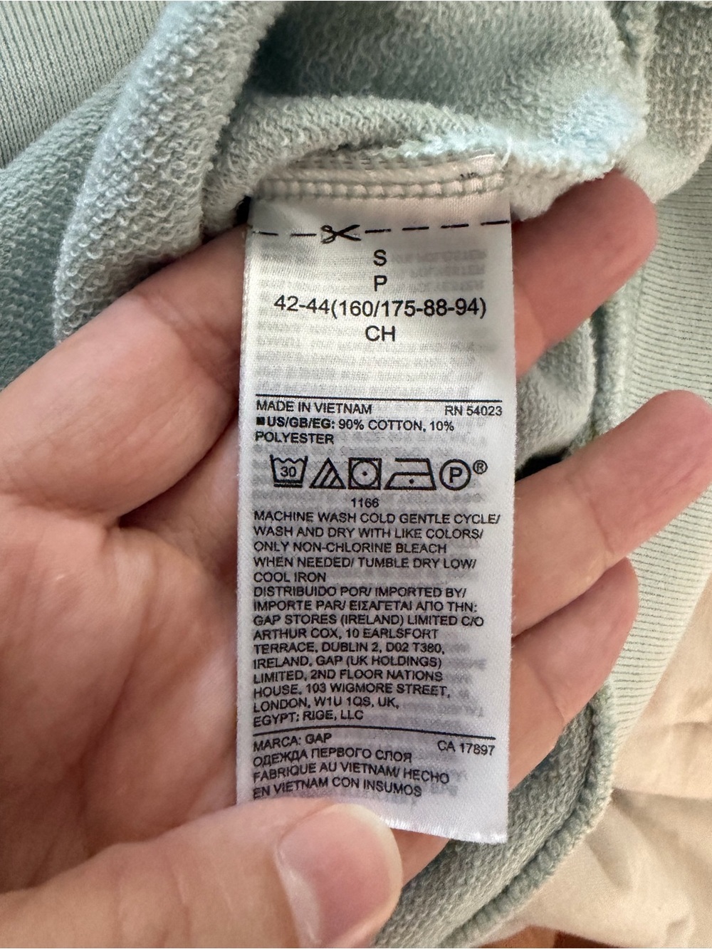 GAP Short-Sleeve Crewneck Sweatshirt - Light Green - Picture 4 of 4
